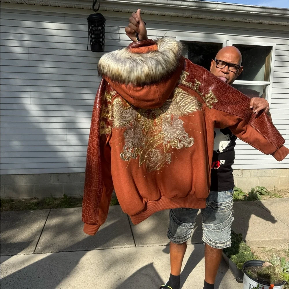 Pelle Pelle Brown Leather Jacket with Fur Collar - Picture 3 of 6
